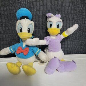 DISNEY DONALD AND DAISEY DUCK PLUSH STUFFED TOYS - GUC